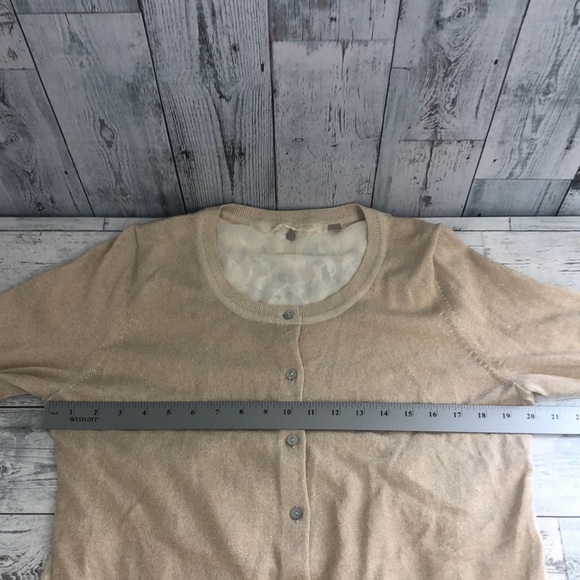 Anthropologie Knitted & Knotted Gold Lace Back Cardigan Large - Picture 8 of 12